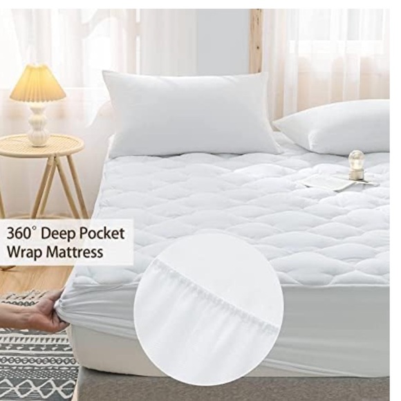 King Size Pillow Top Mattress Cover Cooling Protector Breathable Fluffy - Picture 2 of 6